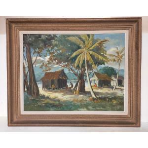 Ramanankamonjy Joseph (1898–1984) Scene Of Malagasy Life Madagascar Anivorano