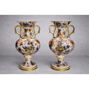 Pair Of Bayeux Porcelain Vases – Langlois Period 