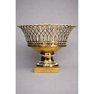 Large Paris Porcelain Bowl – Gold Leaf Gilding