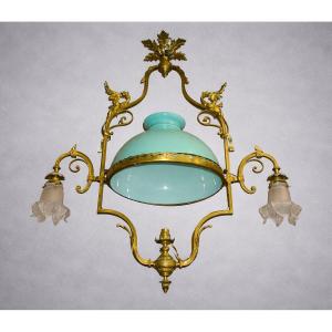 Gilt Bronze Dragon Chandelier (billiard Chandelier)