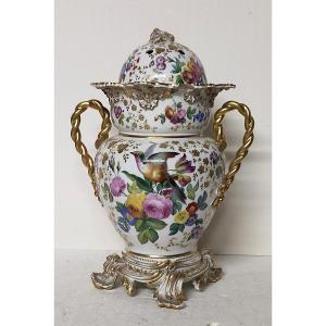 Covered Porcelain Flower Frog By Jacob Petit (1796-1868), Paris