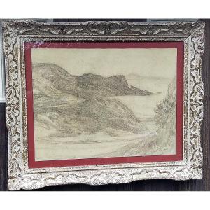 Drawing By Léon Detroy (1859–1955), Southern France, Menton – Crozant School