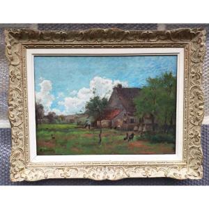 Alfred Garcement (1842-1927) – Lively Farm Scene – Varzy, Nièvre