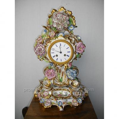 Porcelain Clock Jacob Petit Paris XIX