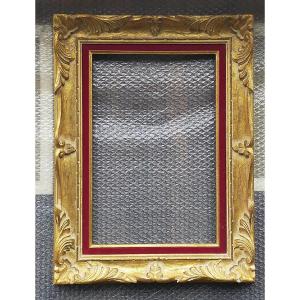 6-piece Frame For A 27cm X 41cm Montparnasse-style Painting, Carved Wood