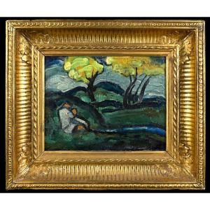 Georges Hanna Sabbagh (1887-1951) Resting By The Crozant Stream, Brittany, Egypt