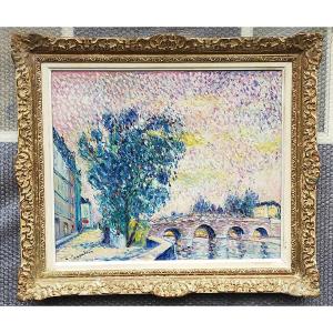 Lucien Neuquelman (1909/1988)- Paris -le Pont Marie ( Othon Friesz Bretagne )