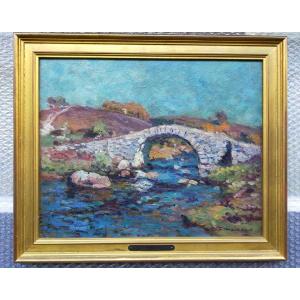 Fernand Maillaud (1863-1948) - Bridge Over The River, Crozant (berry Creuse Limousin )