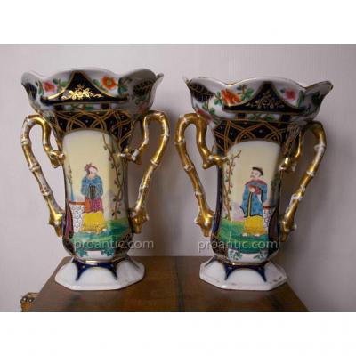 Pair Of Vase Bayeux Louis Flourens Gosse Period 1851-1878