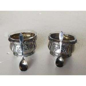 Pair Of Solid Silver Salad Servers