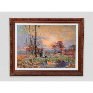 Paul Rue 1866-1954 Ecole De Crozant (maillaud Detroy Chateauroux Brenne )