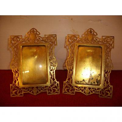 Pair Of Frame In Bronze Chiseled XIX