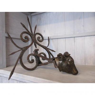 Butcher's Sign In Iron Forging Nineteenth