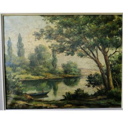 Gaston Aubert The Seine Near Poissy