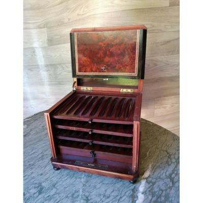 Napoleon III Cigar Humidor Ivory Marquetry