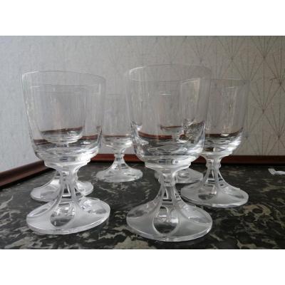 Lalique Crystal Wine Glass Service Valençay Model