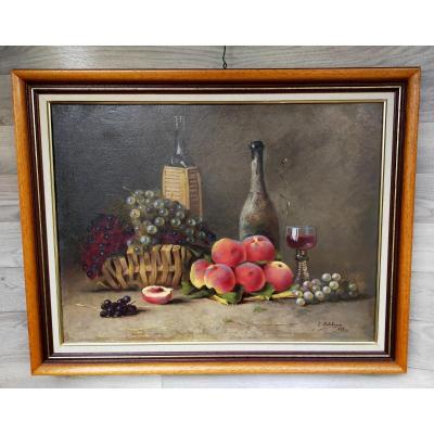 Eugène Jules Delahogue Still Life With Fruits Oriental Painter