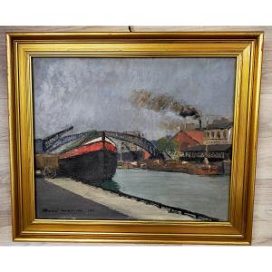René Mallia Bassin De La Villette In Paris 1928