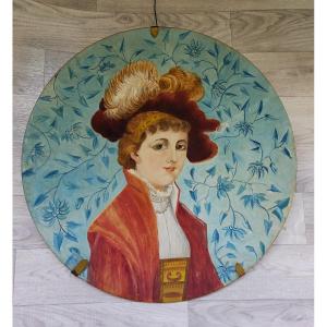 Large Wall Dish 51 Cm Young Woman With Headdress
