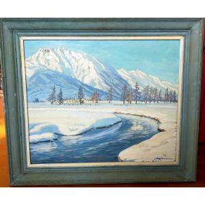 Samedan Upper Engadine Switzerland Robert Kammerer (1882-1965)( Mountain Wibault, Contencin )