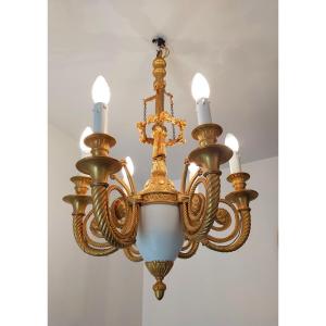 Gilt Bronze Chandelier Louis XVI Style