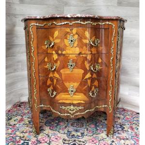 Small Marquetry And Gilt Bronze Commode