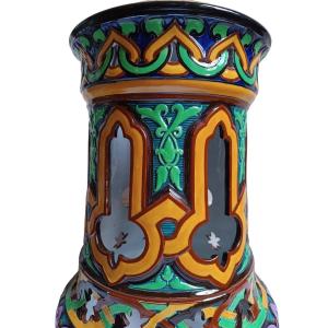 Very Rare Sarreguemines Majolica  Garden Seat 
