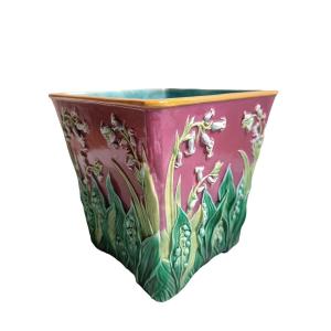 George Jones Majolica Lily Of The Valley Jardinière (circa 1870)