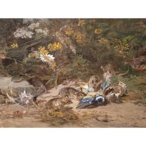 Henry Bonnefoy (1839-1917) ''mouse And Blue Tit''