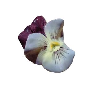 Majolica - "pansy" Wall Pocket Signed Delphin Massier, Vallauris