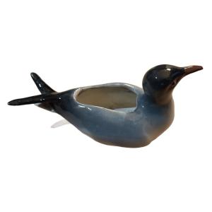 Majolica - Seabird Forming ‘’vide Poche’’ a Tray Signed Jérôme Massier