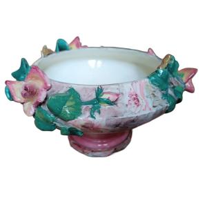 Majolica - Earthenware Basin Signed Delphin Massier In Vallauris