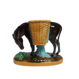 Majolica – Donkey With Basket Signed George Jones