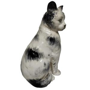 Majolica - Cat Signed Delphin Massier (1836-1907)
