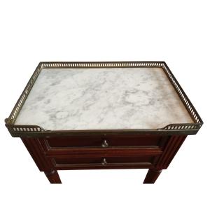 Louis XVI Style Mahogany Writing Chest Of Drawers (circa 1900)