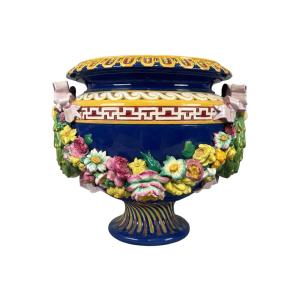 Majolica - Minton Slip Pot (circa 1870)