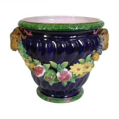 Majolica - Minton Cache Pot By Charles Marochetti (date Code For 1870)