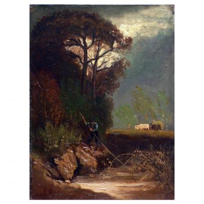 School Of Barbizon Signed Ag