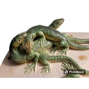 Palissy Style - French Majolica Figural “trompe-l’oeil” Signed Michel Battaglia (1847- 1915)