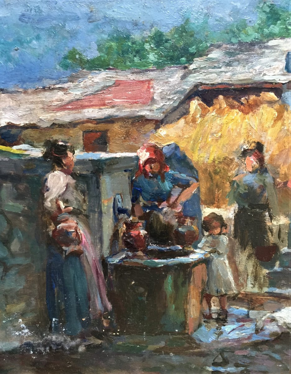 ALFONSO HOLLAENDER, OLIO SU TAVOLA 1913 -photo-4