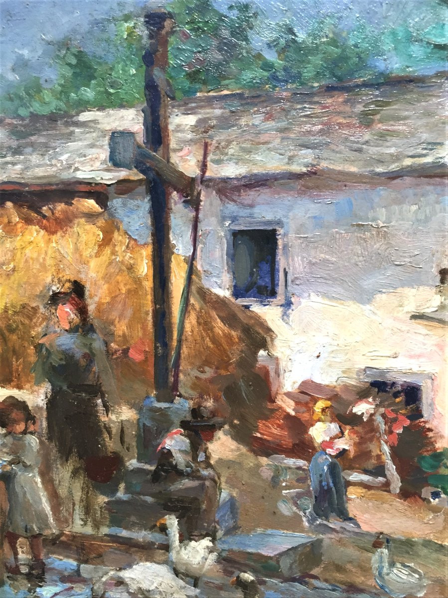 ALFONSO HOLLAENDER, OLIO SU TAVOLA 1913 -photo-1
