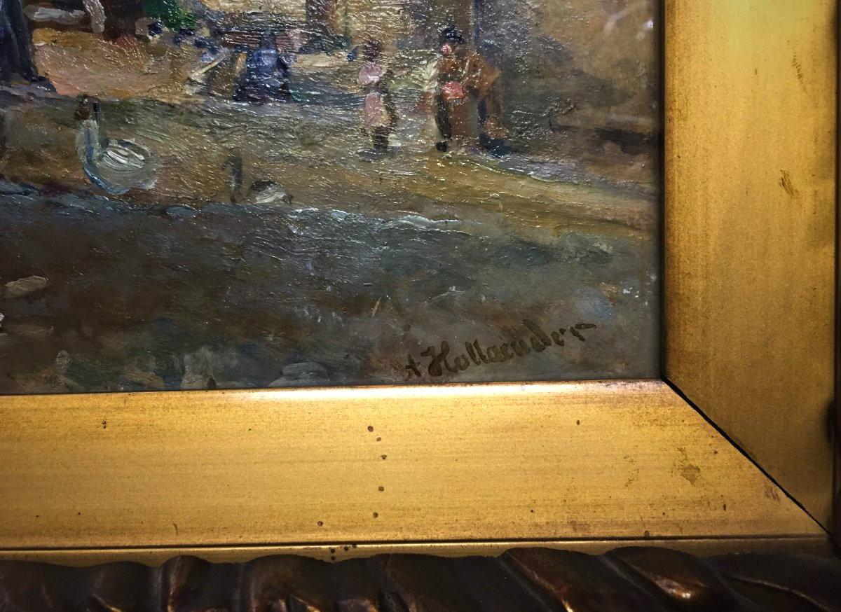 ALFONSO HOLLAENDER, OLIO SU TAVOLA 1913 -photo-2