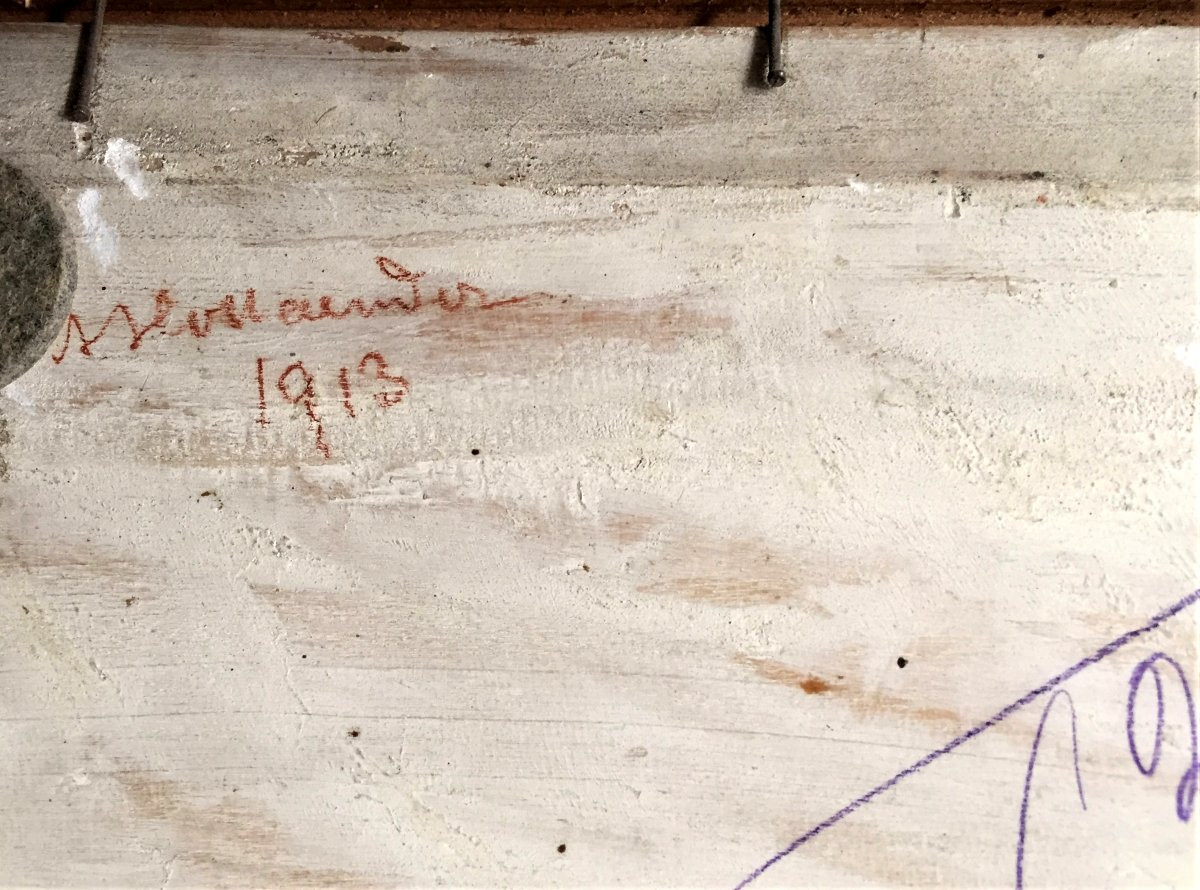 ALFONSO HOLLAENDER, OLIO SU TAVOLA 1913 -photo-4