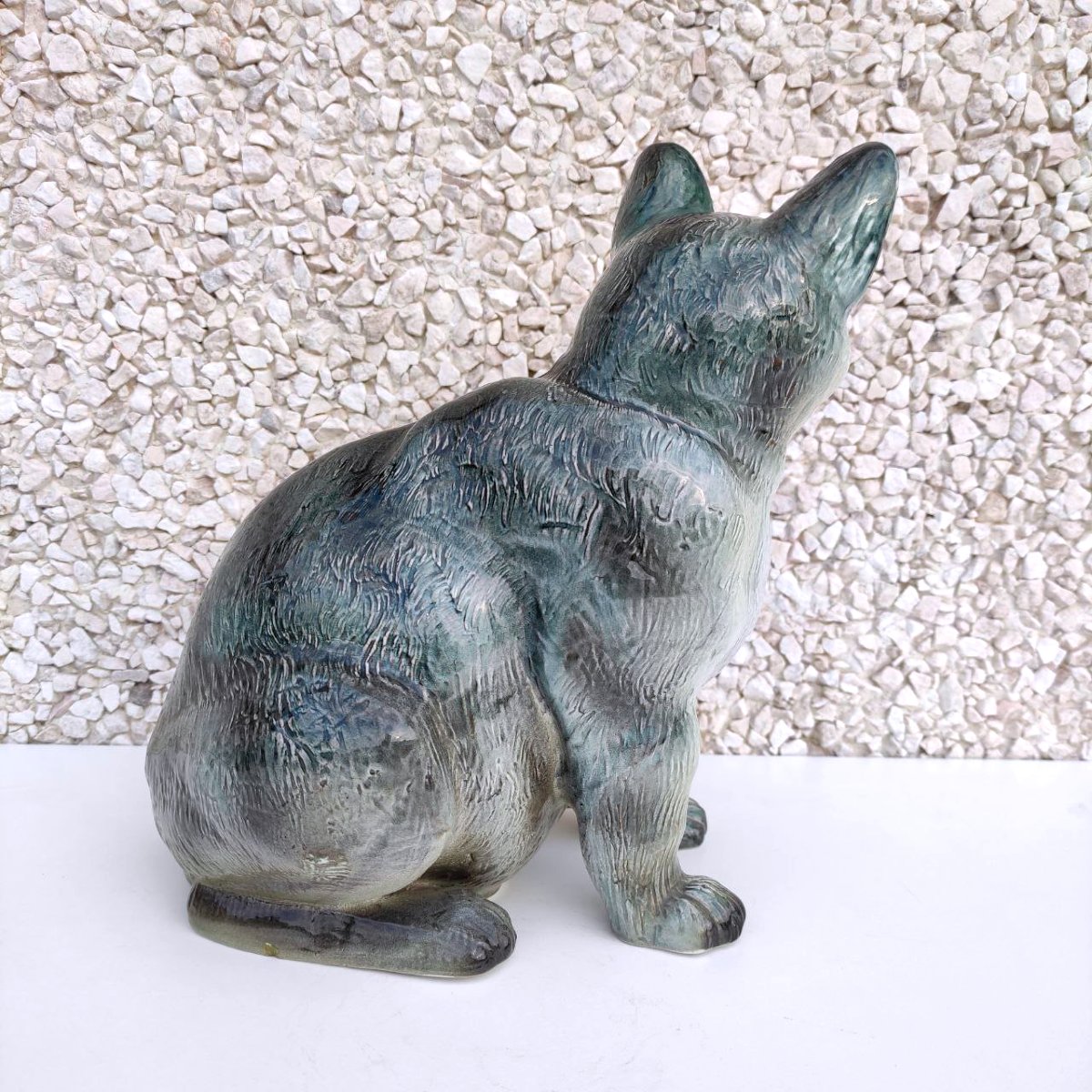 SCULTURA DI GATTO FERMAPORTA, SOCIETA' CERAMICA RICHARD FINE '800-photo-4
