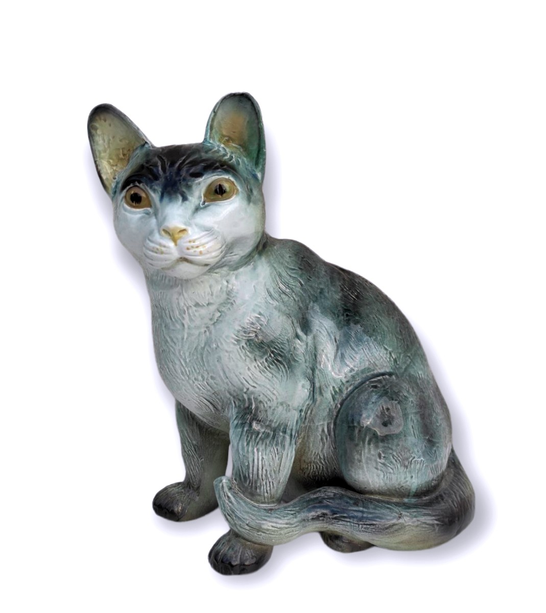 SCULTURA DI GATTO FERMAPORTA, SOCIETA' CERAMICA RICHARD FINE '800