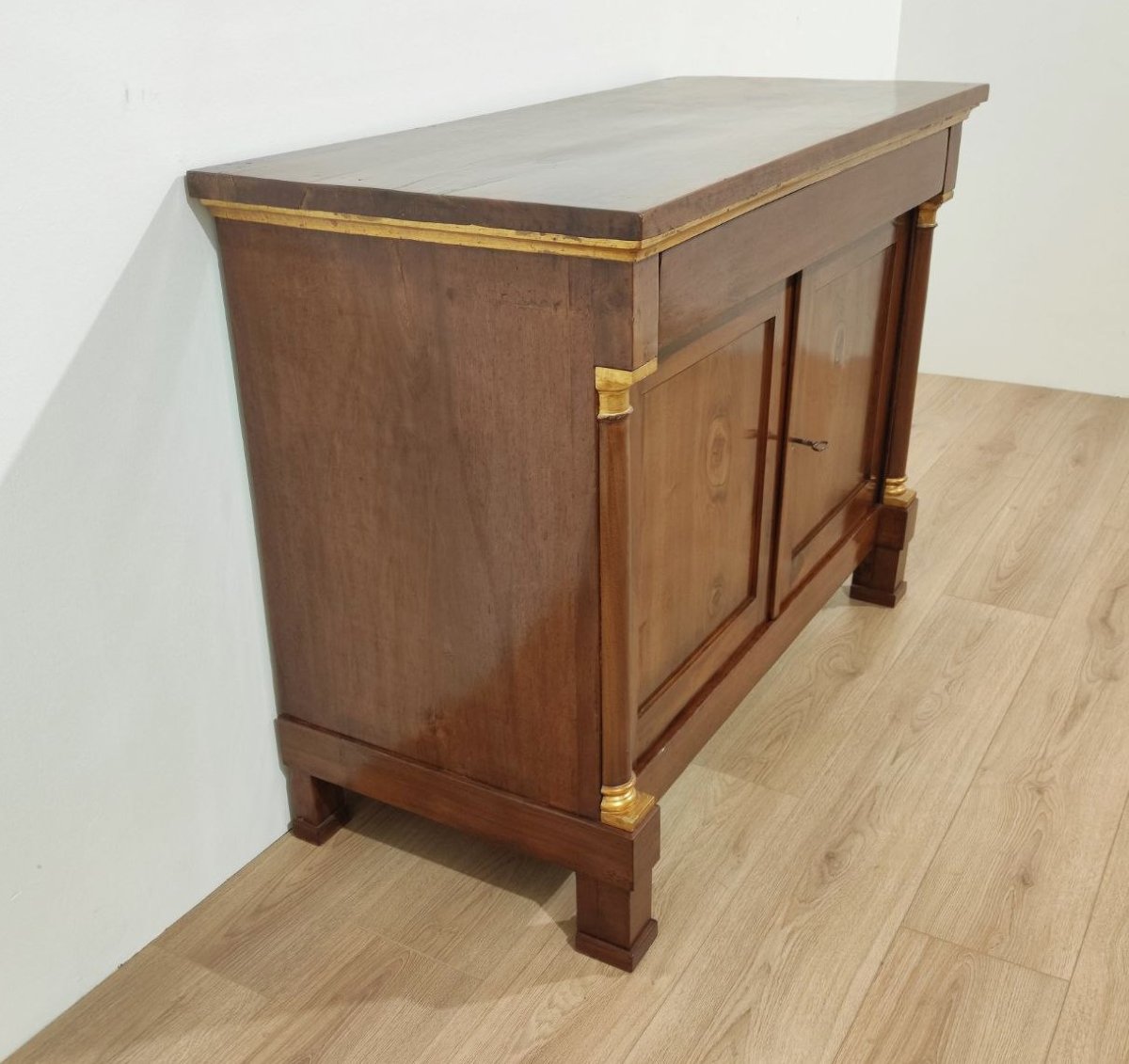 CREDENZA IN NOCE TARDO IMPERO, INIZI XIX sec. -photo-2