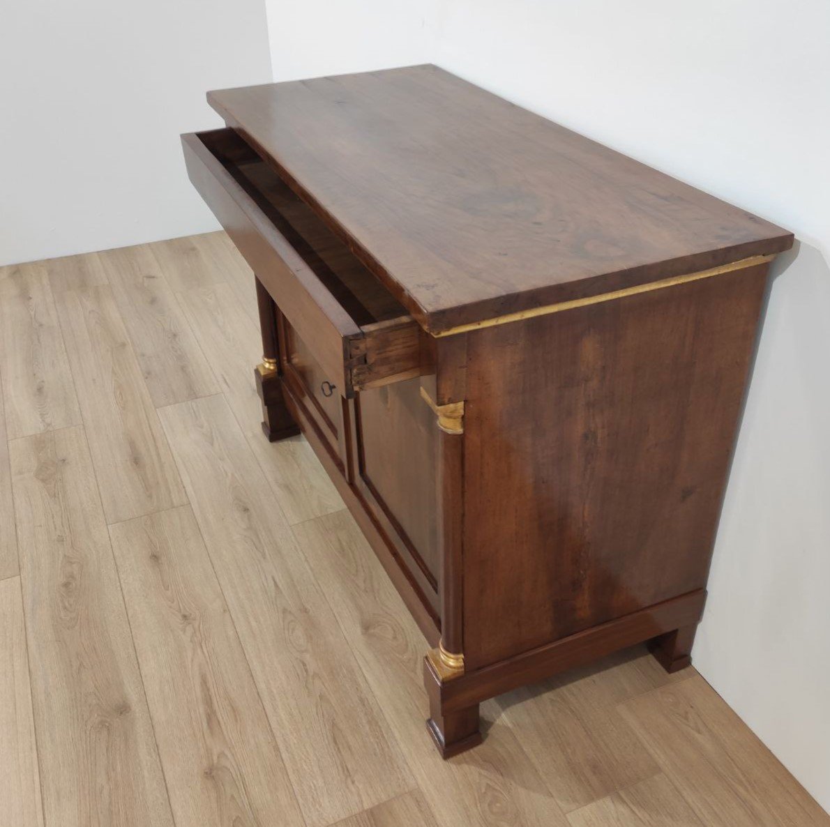 CREDENZA IN NOCE TARDO IMPERO, INIZI XIX sec. -photo-4