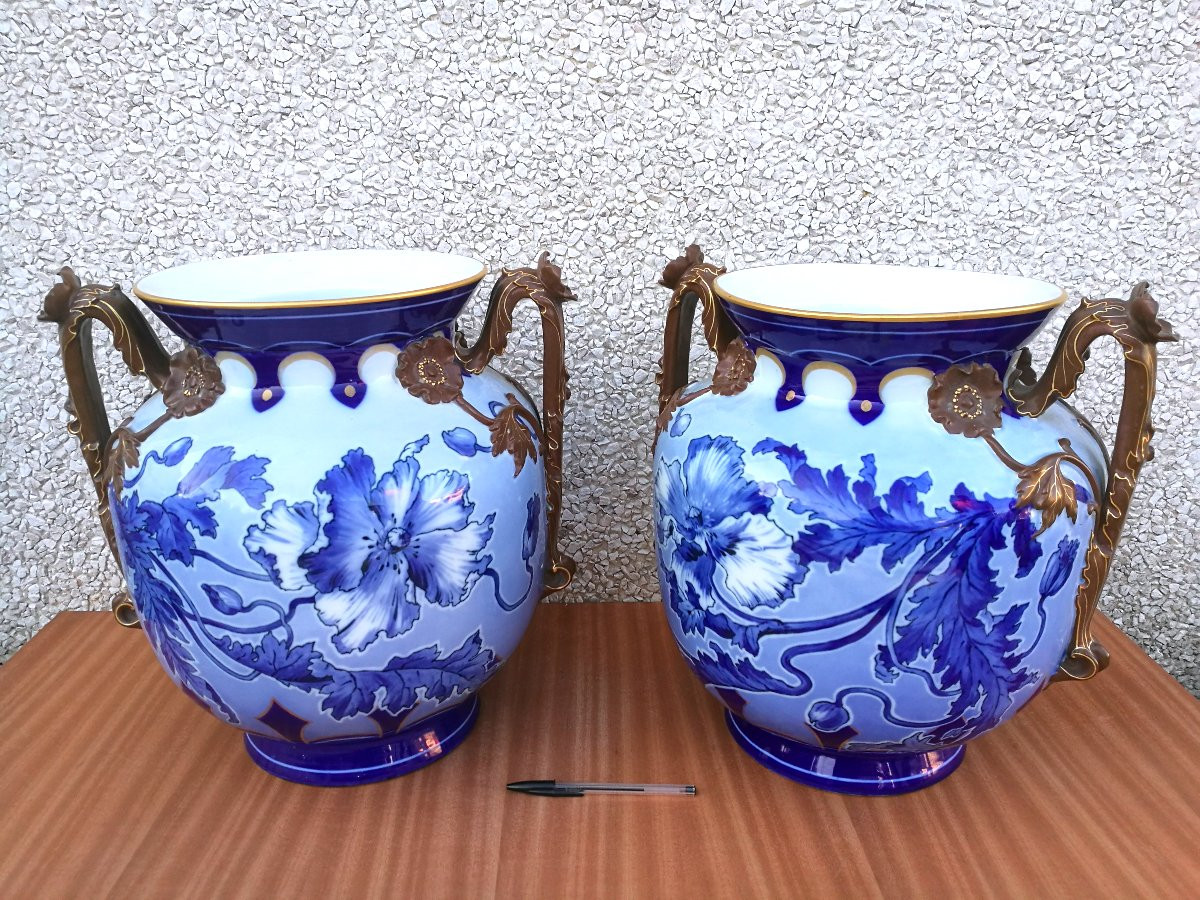 PIRKENHAMMER, COPPIA DI GRANDI VASI INIZI '900 -photo-2