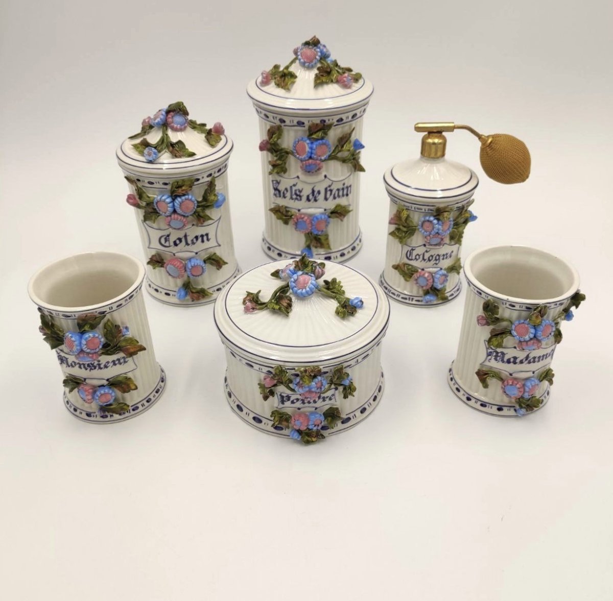 PETUCCO & TOLIO DI NOVE, SET DA BAGNO IN CERAMICA ANNI '40 -photo-2
