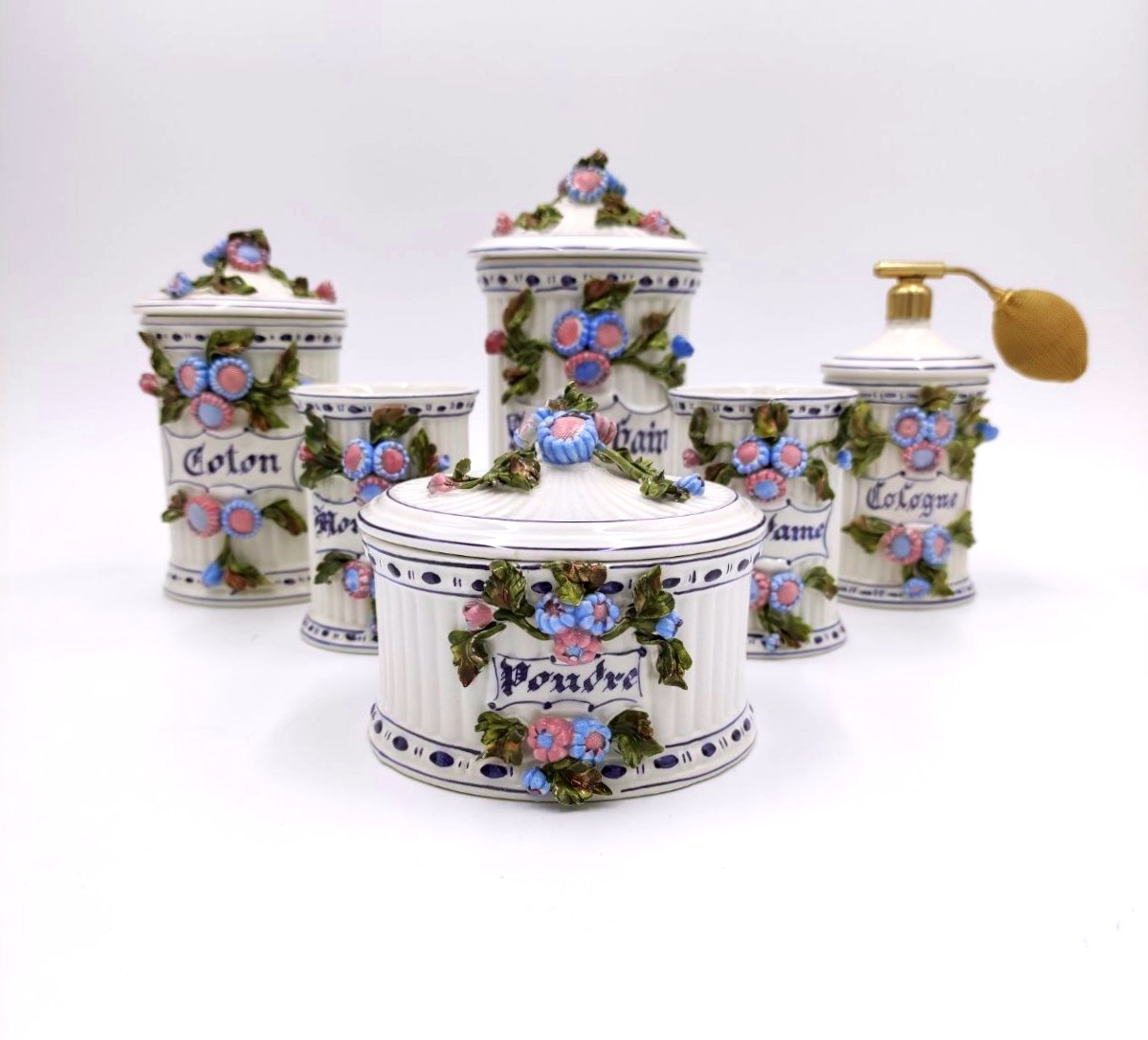 PETUCCO & TOLIO DI NOVE, SET DA BAGNO IN CERAMICA ANNI '40 